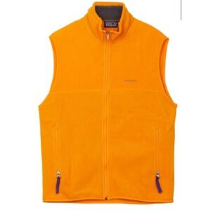 Patagonia Synchilla Fleece Vest‎ Mens Small Orange Full Zip Sleeveless Unisex